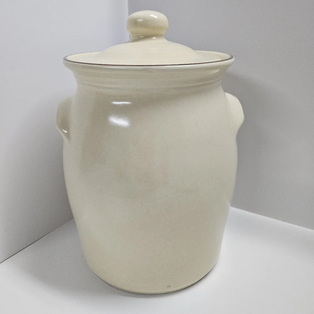 Vintage Pfaltzgraff Village Beverage Dispenser Crock with Lid 1 Gallon Stoneware